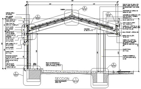 Architecture section detail dwg file - Cadbull