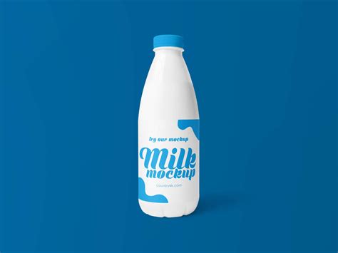 Free Plastic Milk Bottle Mockup PSD Set - Good Mockups