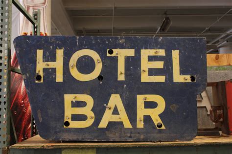 Vintage "HOTEL BAR" Sign at 1stdibs