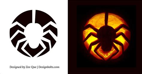 Free printable Spider halloween pumpkin carving pattern designs ...