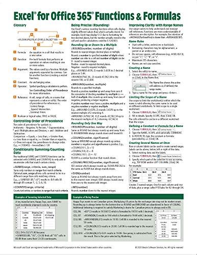 Buy Excel for Microsoft 365 (Office 365) Functions & Formulas Quick Reference Card - Windows ...