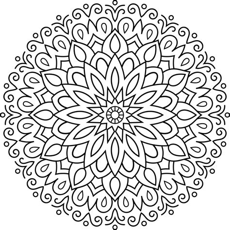 Decorative ethnic round mandala pattern. Coloring book page for kids and adults. Outline drawing ...