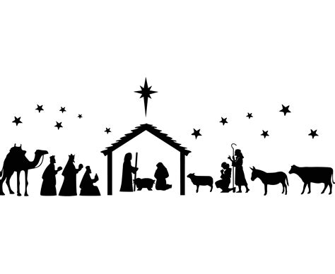 Nativity Scene Clipart Silhouette