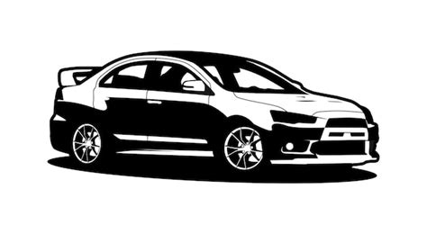 Premium Vector | Hand drawn vector japanese sports sedan racing car silhouette jdm