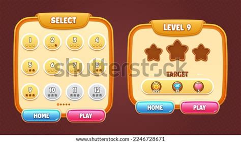 Game Ui Vector Set Select Level Stock Vector (Royalty Free) 2246728671 ...