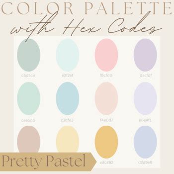 Pretty Pastel Color Palette with Hex Codes and Instructions | Easter & Spring