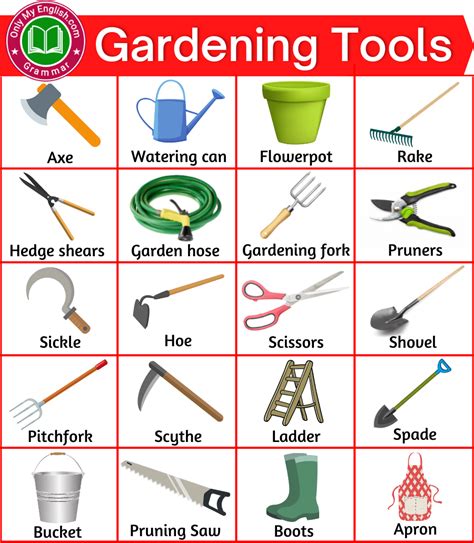 50+ Gardening Tools Names with Pictures » Onlymyenglish.com