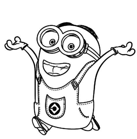 Minion Stuart Running Coloring Page - Free Printable Coloring Pages for Kids