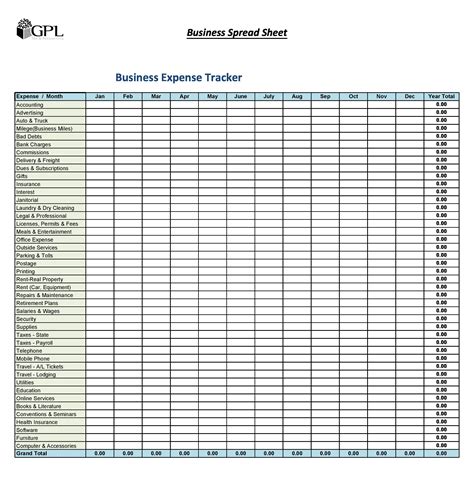 Small business expense spreadsheet template free - docvast