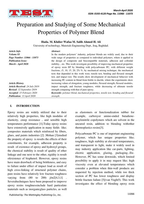 (PDF) Preparation and Studying of Some Mechanical Properties of Polymer Blend