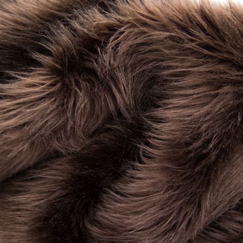 Brown Faux Fake Fur Solid Shaggy Long Pile Fabric | iFabric