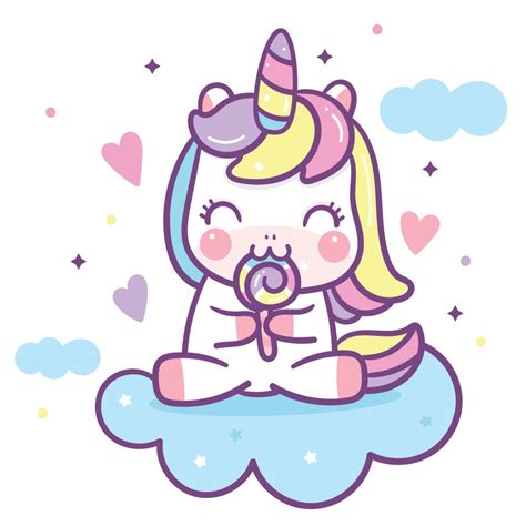 Dessin licorne kawaii - Licorne Kawaii