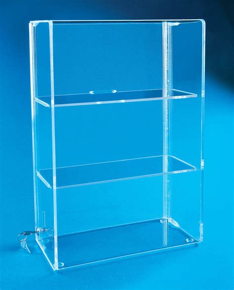 Locking Display Case with 2 Shelves - CHOICE ACRYLIC DISPLAYS