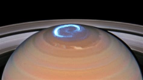 NASA animation shows Saturn's auroras glowing blue