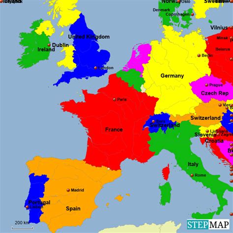 West Europe Political Map - Gillie Donnamarie