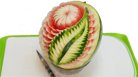 WATERMELON CARVED model 5 By J Pereira Art Carving Fruits and Vegetables - YouTube