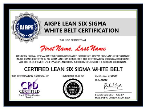 White Belt Certification - AIGPE