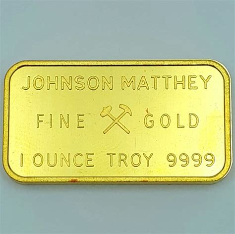 1Troy Ounce( 31.19 Grams) Minted 24 Carat Gold Bullion Bar 999.9 Pure Gold, Johnson Matthey ...