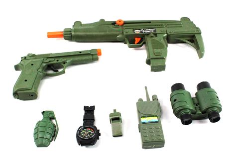 Velocity Toys Special Combat Force Army Friction Toy Gun Complete Combo Set w/ Friction Uzi Toy ...