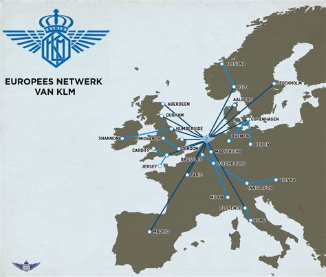 KLM Royal Dutch - 50s European Operations Routemap - Martin - Branding Showcase - Gallery ...