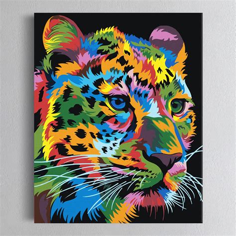 Colorful Puma EU Shipping DIY Animal Paint by Number Kit - Etsy | Colorful animal paintings ...