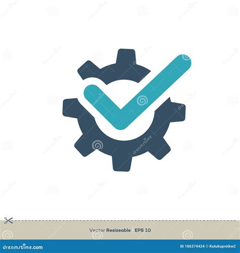 Check Mark Gear Vector Logo Template Illustration Design. Vector EPS 10 Stock Vector ...