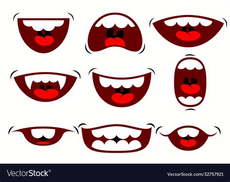 Cartoon mouth expressions Royalty Free Vector Image