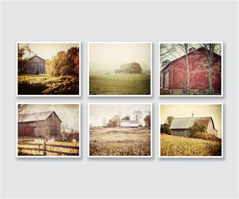 Country Wall Art Decor. Rustic Farmhouse Barn Landscape - Etsy