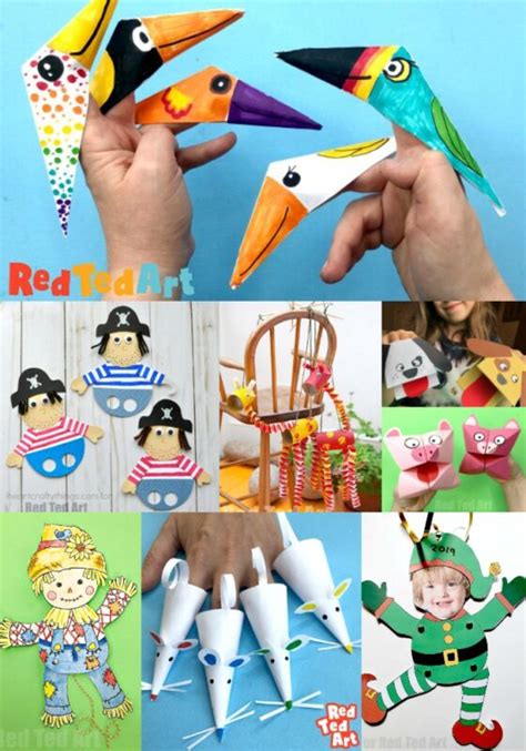 DIY Paper Puppets with Templates - Red Ted Art - Make crafting with kids easy & fun