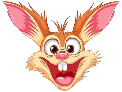 Premium Vector | Crazy rabbit cartoon smiling