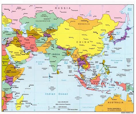 political-map-of-southern-asia-with-capitals-1994 | World Map With Countries