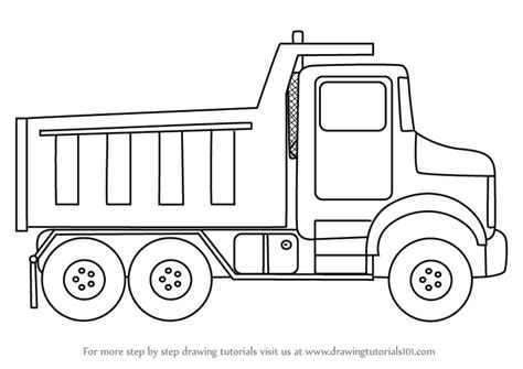 Step by Step How to Draw a Dump Truck