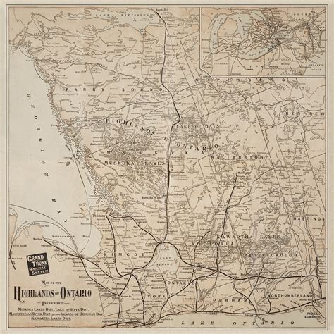 Ontario Highlands - Grand Trunk Railway Map from 1903 – Grand Trunk Trading Company