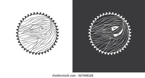 Hair Salon Logo Round Black White Stock Vector (Royalty Free) 367448168 | Shutterstock