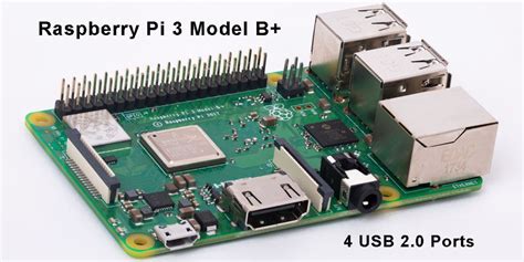 Raspberry Pi 3 Model B+ 4 USB 2.0 Ports