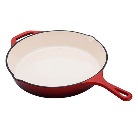 Hamilton Beach 12 Inch Enameled Coated Solid Cast Iron Frying Pan ...