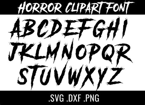 Horror Font SVG Horror Font Clipart Font for Cricut Silhouette - Etsy