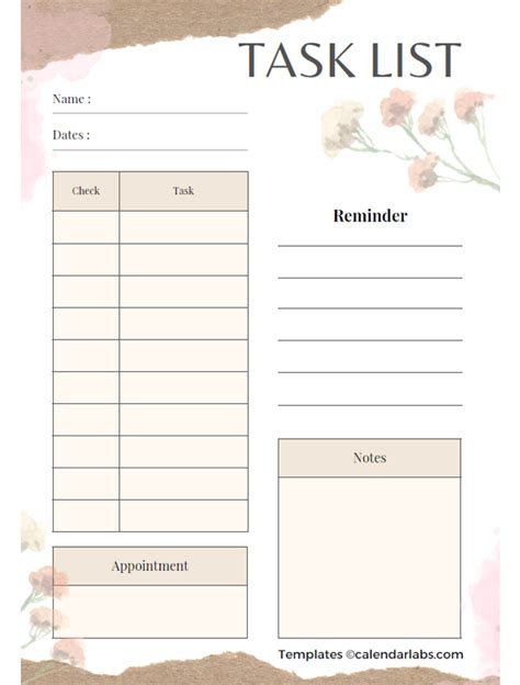 Daily Task List Template For Work - Free Printable Templates