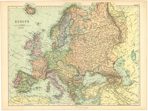 Old Map of Europe, Old Europe Map, Map of Europe, Printable Download, Europe Map, PRINTABLE Map ...