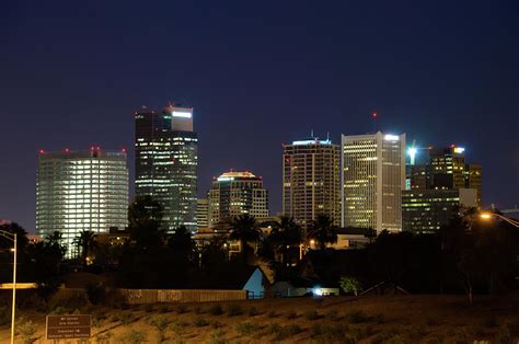 Phoenix Skyline At Night by Davel5957