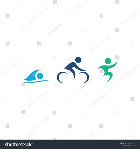 Triathlon Swim Bike Run Logo Design Stock Vector (Royalty Free ...