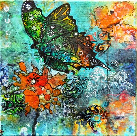 Original Mixed Media Painting, "Butterflies Are Free", by Colorado Artist, Donna L. Martin