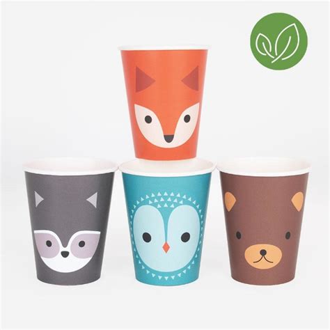 Είδη Πάρτι - Happy Teapot-Paper cups - Woodland animals