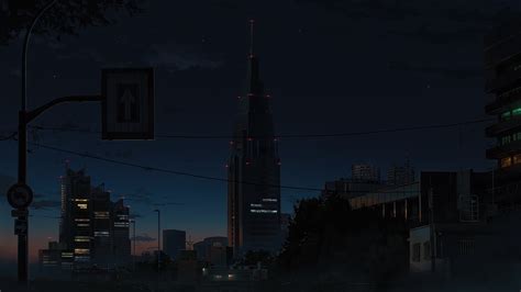 Wallpaper : anime, night, urban, landscape, sky, city 2048x1152 - snc - 1685755 - HD Wallpapers ...