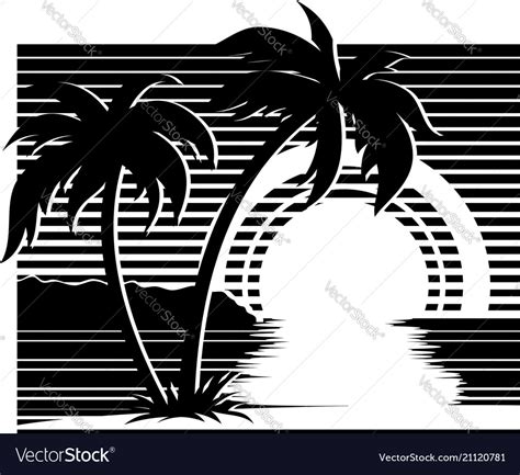 Beach Sunset Silhouette Svg