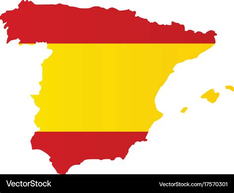 Spain Map With Flag