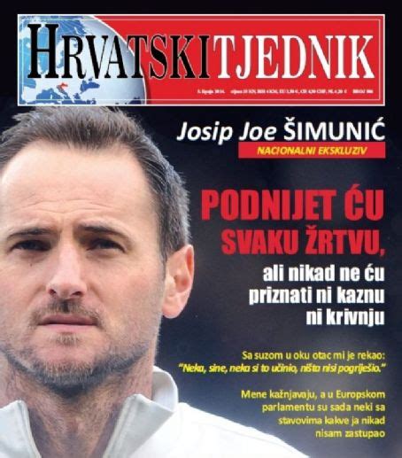 Josip Šimunić, Hrvatski Tjednik Magazine June 2014 Cover Photo - Croatia