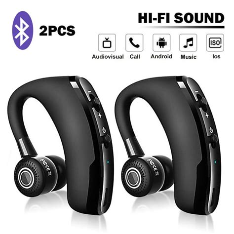 Bluetooth Headset Waterproof Voice Command Wireless Bluetooth Earpiece with Noise Canceling Mic ...