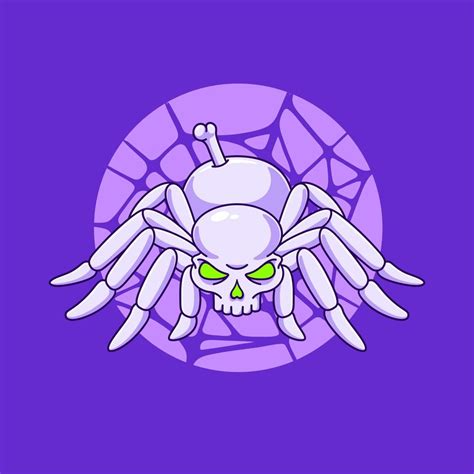 creepy spider skeleton monster vector illustration. cute spider cartoon 9403867 Vector Art at ...