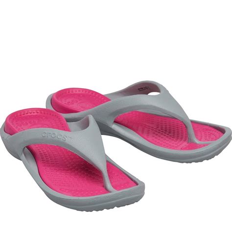 Buy Crocs Womens Athens Flip Flops Light Grey/Candy Pink